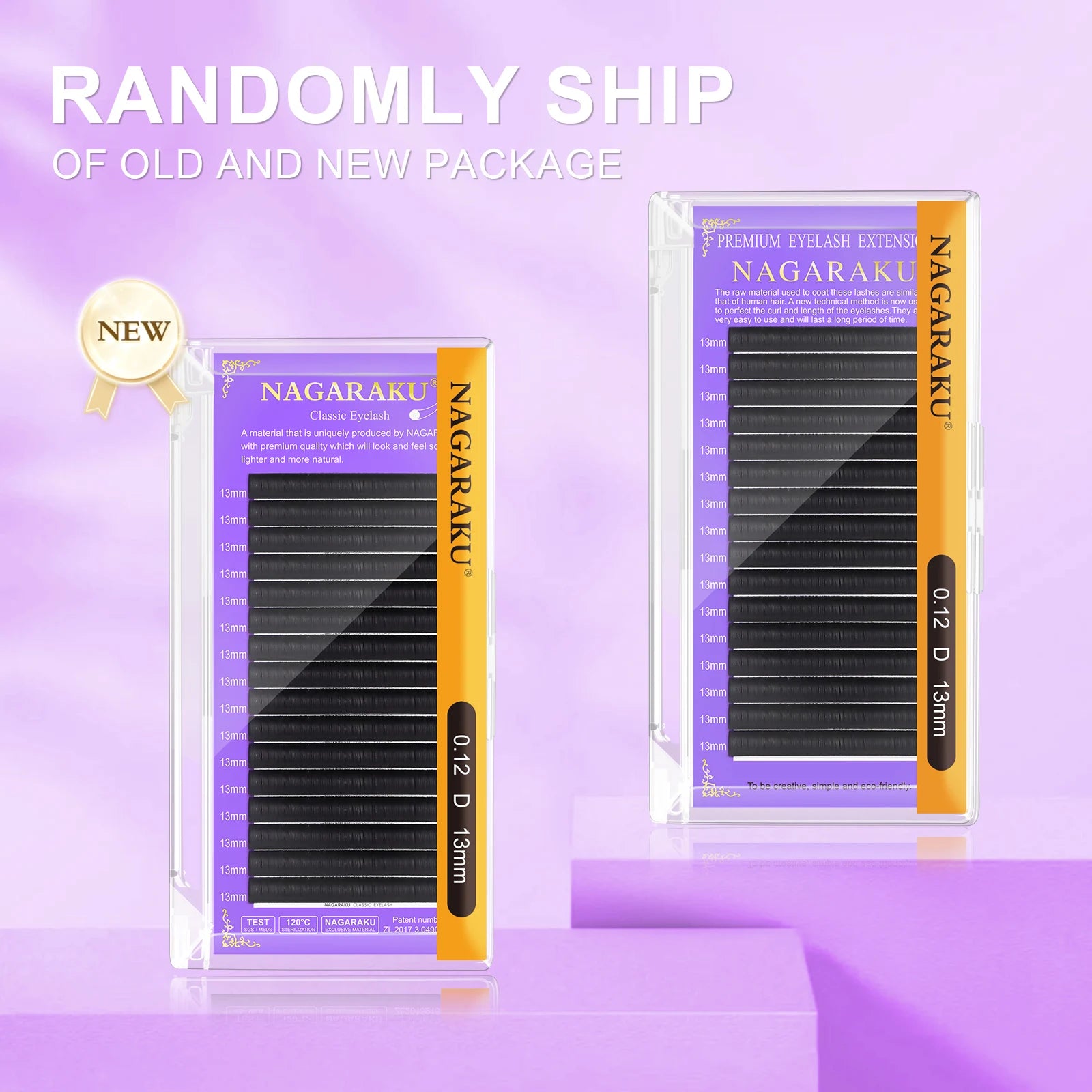 NAGARAKU Cílios Fio a Fio Classic – 16 Fileiras, Preto Matte, Efeito Natural