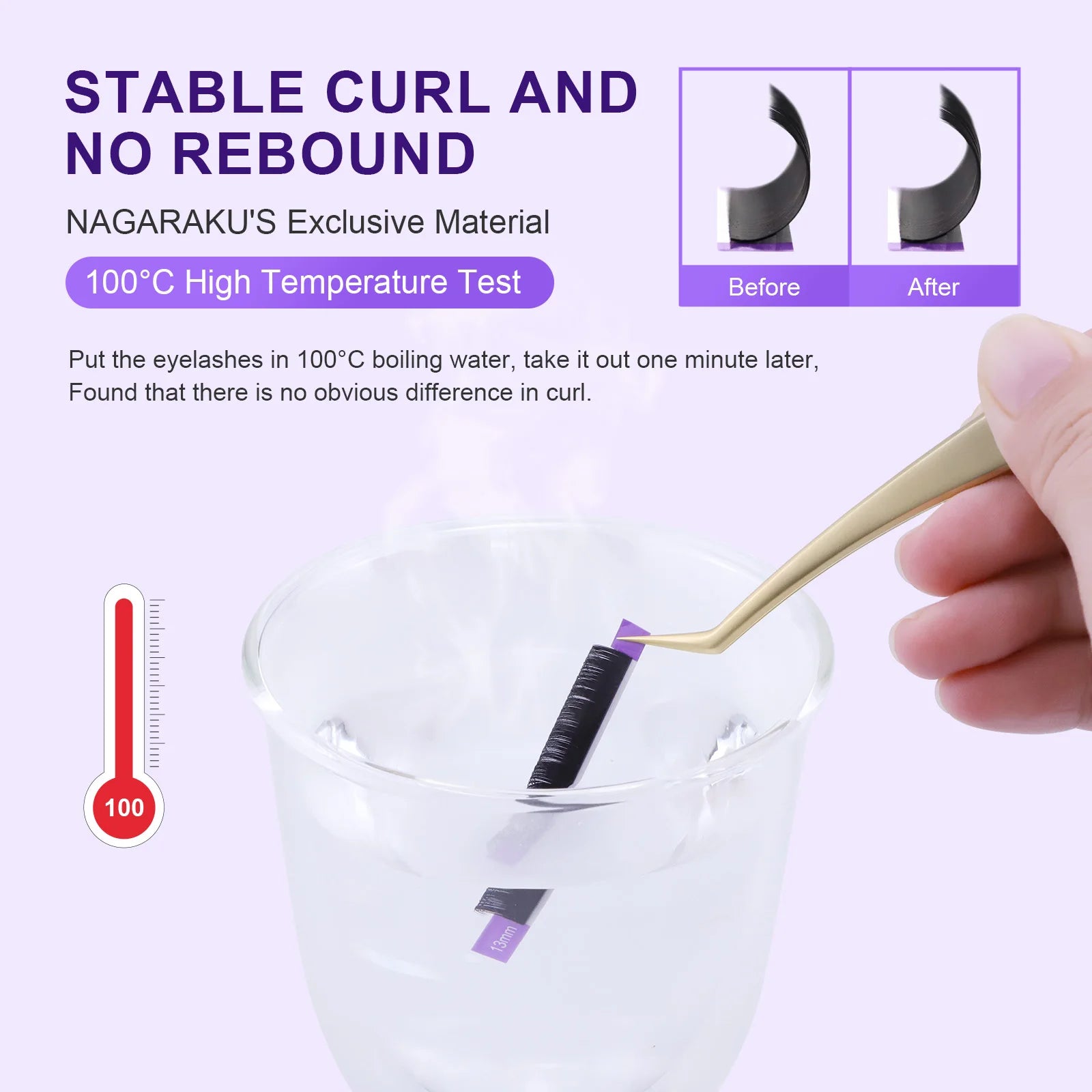 NAGARAKU Cílios Fio a Fio Classic – 16 Fileiras, Preto Matte, Efeito Natural