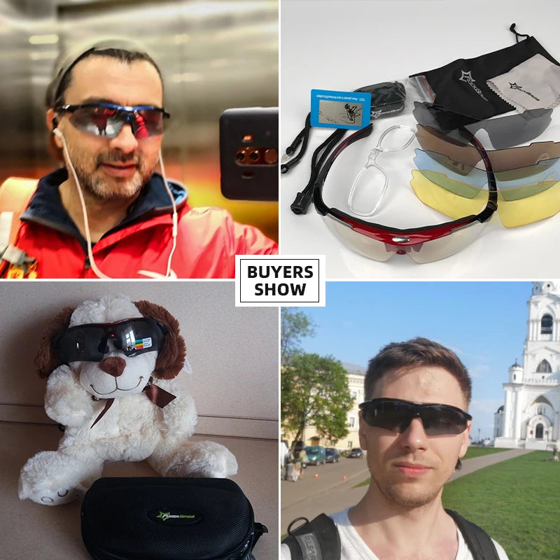 Óculos de Ciclismo ROCKBROS Polarizados UV400 com Lentes Intercambiáveis – Modelo 0089