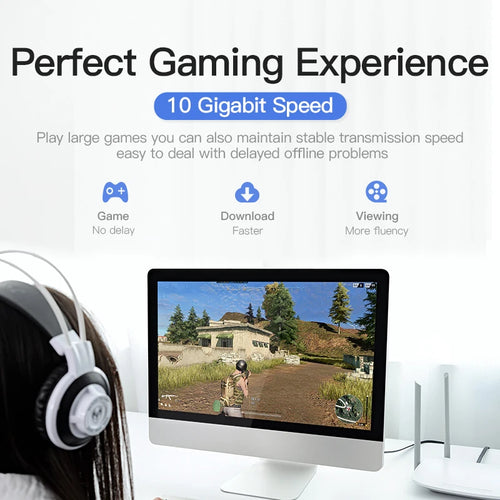 Cabo de Rede Vention Ethernet Cat7 RJ45 STP – Até 10Gbps