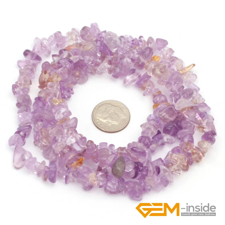 Natural Chips Shape Stone Beads Material Peridots Fluorite Malanchite Garnet Lapis Lazuli Ametrines Stand 34 Inch