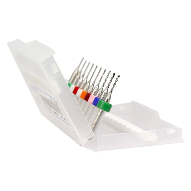 Kit com 10 Brocas Micro para PCB XCAN em Carbeto de Tungstênio – 0,3 mm a 1,2 mm