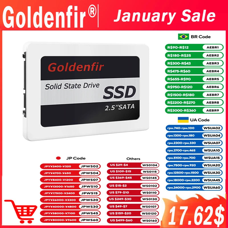 Goldenfir SSD SATA III 2.5” – 120GB a 2TB para Notebook e Desktop