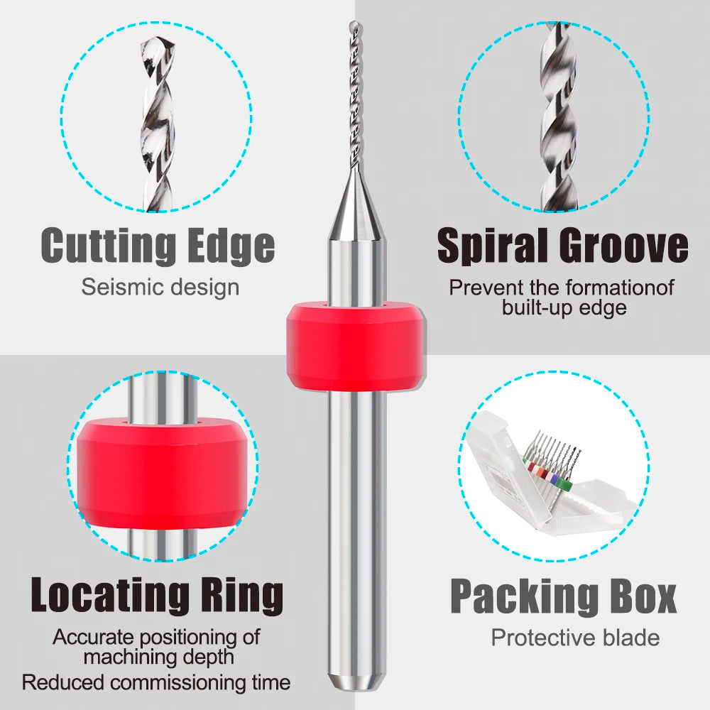 Kit com 10 Brocas Micro para PCB XCAN em Carbeto de Tungstênio – 0,3 mm a 1,2 mm