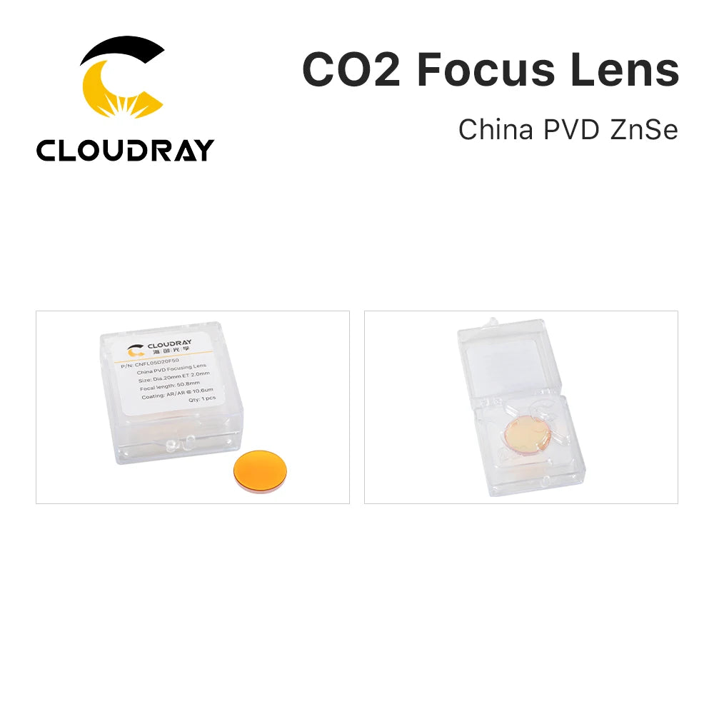 Lente de Foco CO₂ Cloudray ZnSe – Para Máquinas de Gravação e Corte a Laser