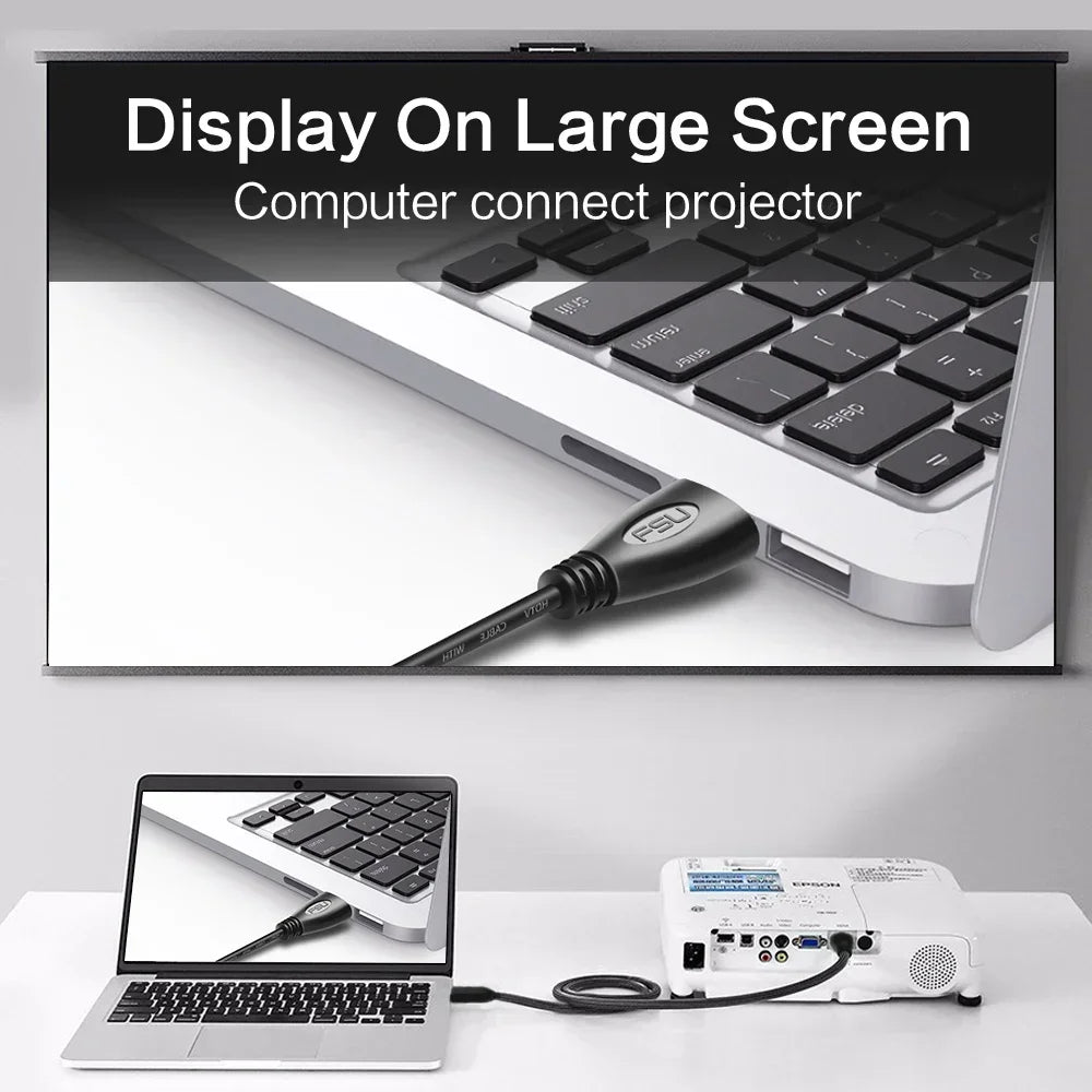 Cabo HDMI FSU 1.4 com Conectores Banhados a Ouro – 4K, 3D e Full HD