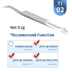 Pinça Profissional para Extensão de Cílios NAGARAKU em Aço Inoxidável