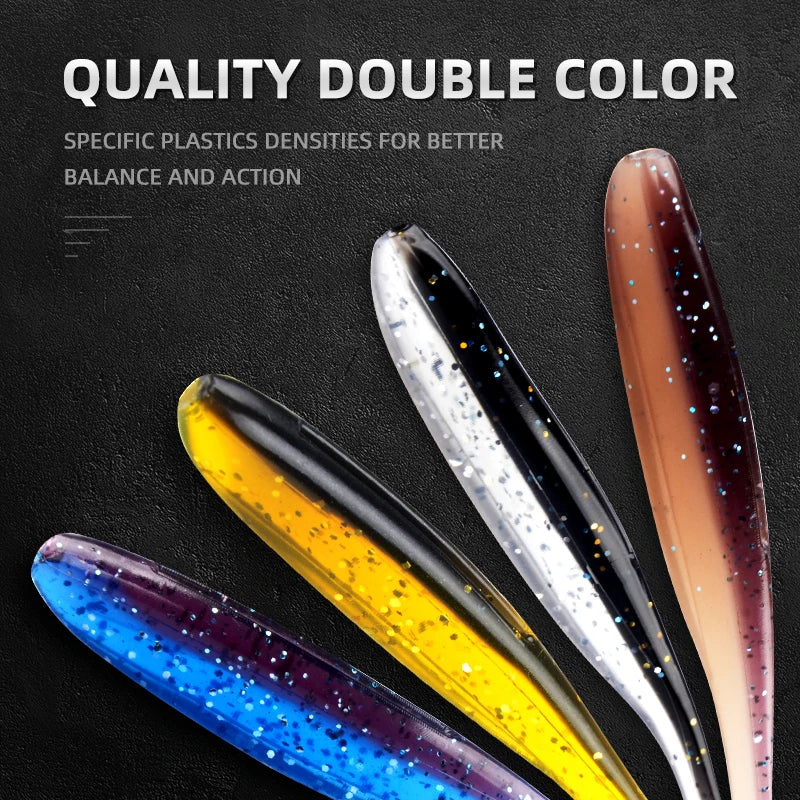 MEREDITH Easy Shiner – Isca Artificial Soft Bait em Silicone (50mm a 100mm)