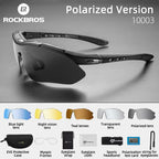 Óculos de Ciclismo ROCKBROS Polarizados UV400 com Lentes Intercambiáveis – Modelo 0089