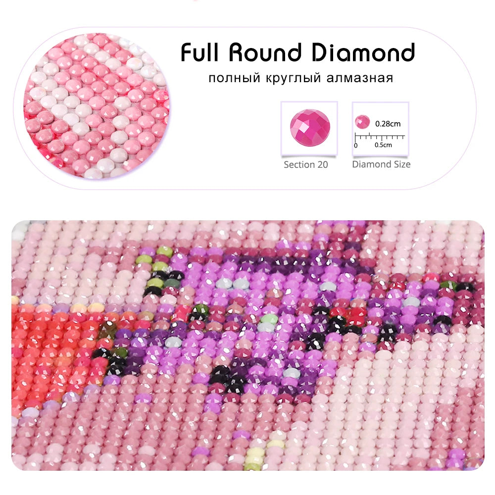 HUACAN Diamond Painting Personalizado – Mosaico de Diamantes Full Square/Round (Foto Sob Encomenda)