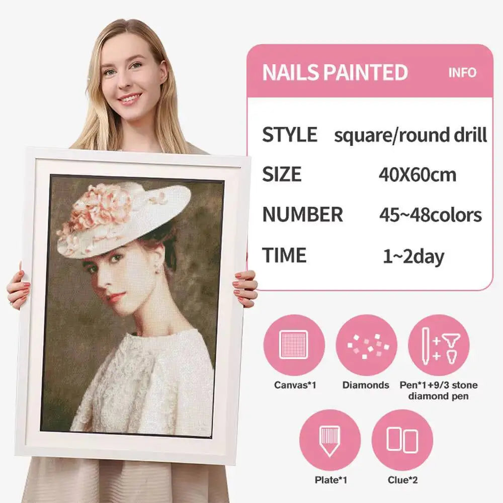 HUACAN Diamond Painting Personalizado – Mosaico de Diamantes Full Square/Round (Foto Sob Encomenda)