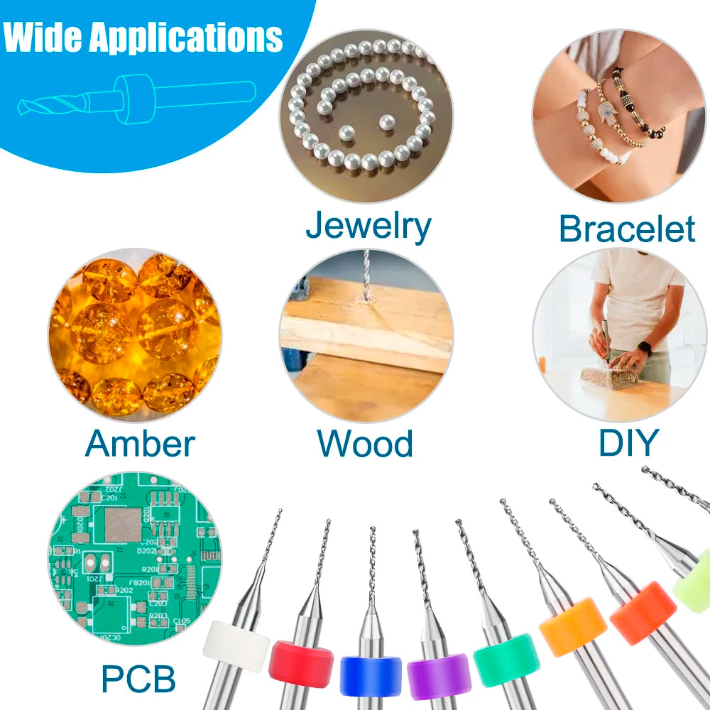 Kit com 10 Brocas Micro para PCB XCAN em Carbeto de Tungstênio – 0,3 mm a 1,2 mm