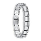 Pulseira Hapiship Feminina em Aço Inoxidável – 9 mm, Estilo Italiano, Elástica com Charms