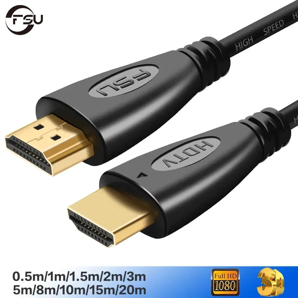 Cabo HDMI FSU 1.4 com Conectores Banhados a Ouro – 4K, 3D e Full HD