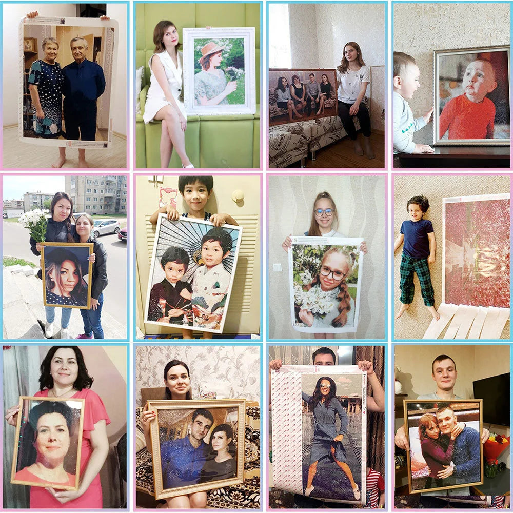 HUACAN Diamond Painting Personalizado – Mosaico de Diamantes Full Square/Round (Foto Sob Encomenda)